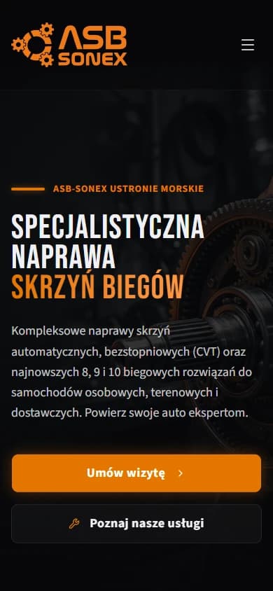 Widok strony ASB-SONEX na telefonie