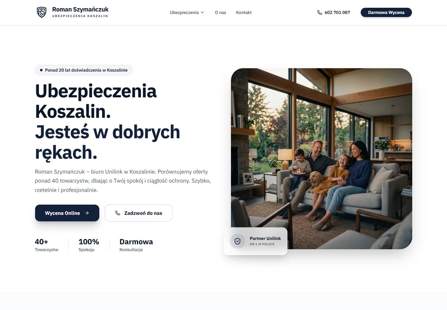 Strona internetowa Ubezpieczenia Koszalin